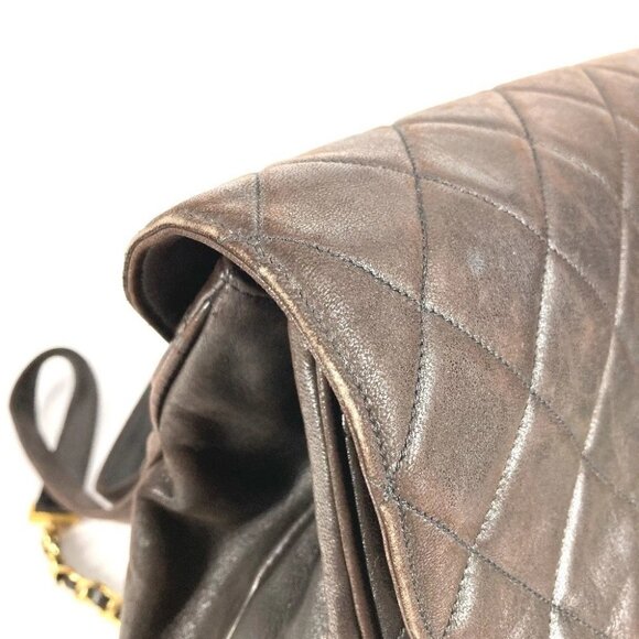 CHANEL Matelasse Quilted Vintage Drawstring Chain Backpack Lambskin Black - Picture 5 of 16